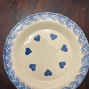 Blue Heart Pattern 10” Plate